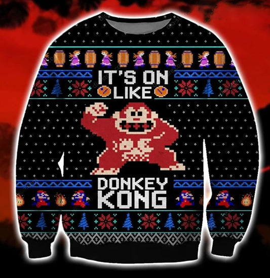 Donkey Kong 3D Christmas Ugly Sweater, Christmas Ugly Sweater, Christmas Gift, Gift Christmas 2024