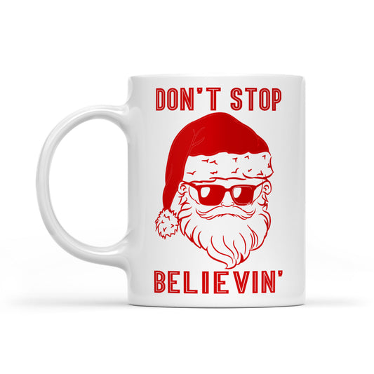 Ná bac le Creideamh Nollag Greannmhar Santa Bronntanais Mug Bán Bronntanas Don Nollaig