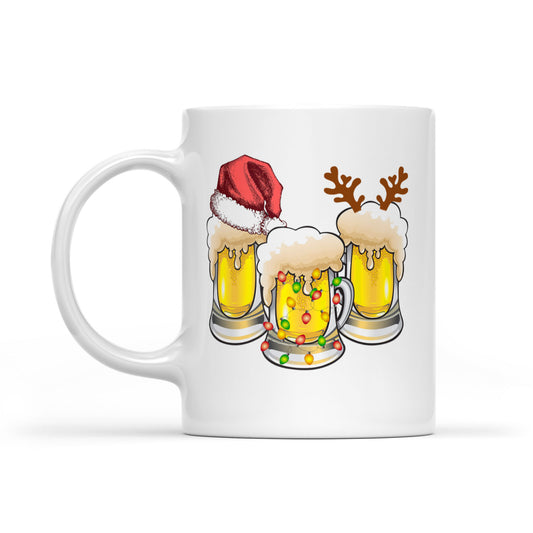 Trí ghloine Beoir na Nollag Tí Nollag Greannmhar - Bronntanas Muga Bán Don Nollaig