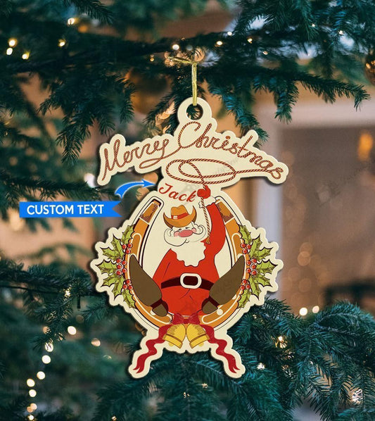 Ornáid Pearsantaithe Santa Cowboy, Ornáid Crann Nollag, Ornáid Plaisteacha Decor Baile, Ornáid Plaisteacha Decor Baile, Bronntanas Nollag, Maisiú Nollag