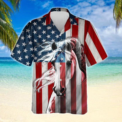 Taking Pride In American Horse Design Hawaiian Shirt,Hawaiian Shirt Gift, Christmas Gift
