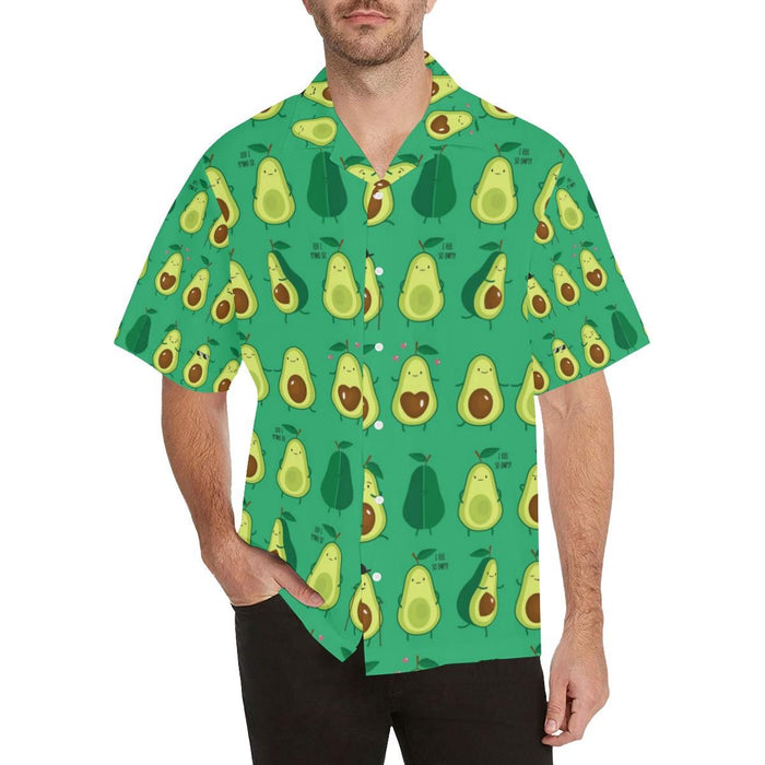 Cute Avocado Pattern Men'S All Over Print Hawaiian Aloha Shirt Hawaiian, Hwaiian For Gift