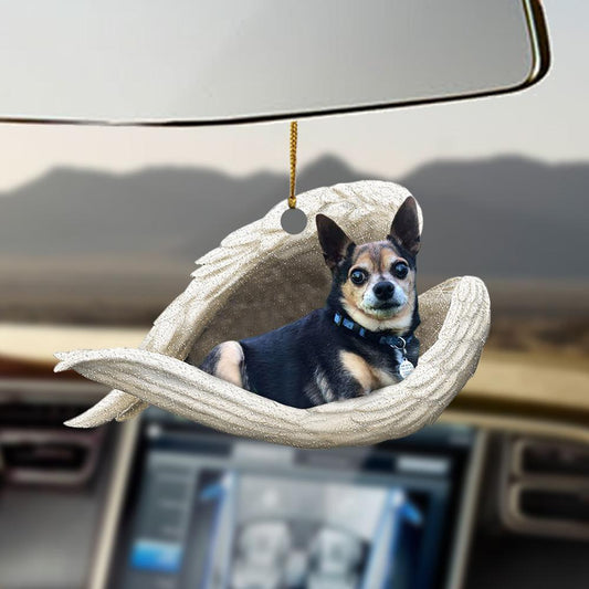 Tricolor chihuahua sleeping angel tricolor chihuahua lover dog lover ornament cus tjl, Christmas Gift,Christmas Decoration