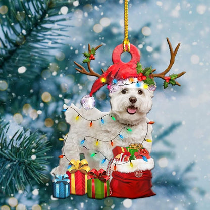 Bichon Frise Christmas Tree Shape Ornament, Christmas Ornament Gift, Christmas Gift, Christmas Decoration