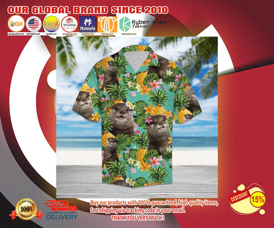 Otter Pineapple Hawaiian Shirt, Hawaiian Shirt Gift, Christmas Gift
