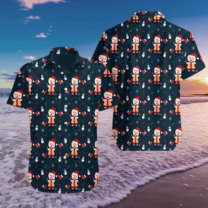 So Cute Santa With Christmas Gift Pattern Vintage Style Design Hawaiian Shirt, Hawaiian Shirt Gift, Christmas Gift