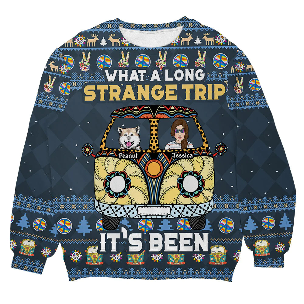 Turas Fada Aisteach atá déanta Hippie Camper Cailleach Pearsantaithe Madra Madraí, Bronntanas Nollag, Bronntanas Nollag 2024