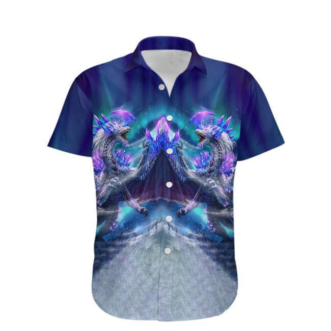Blue Dragon Lover 3D Pattern Hawaiian Shirt, Hawaiian For Gift
