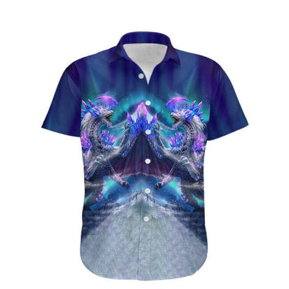 Blue Dragon Lover 3D Pattern Hawaiian Shirt, Hawaiian For Gift