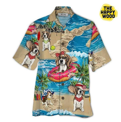 Beagle 3D Hawaiian Hawaii Shirt,Hawaiian Shirt Gift, Christmas Gift