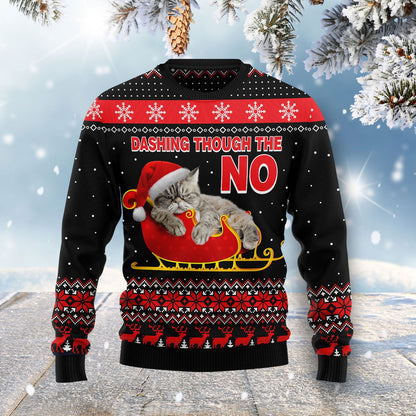 Cat Dashing Through The No Ugly Christmas Sweater,Christmas Gift,Gift Christmas 2022