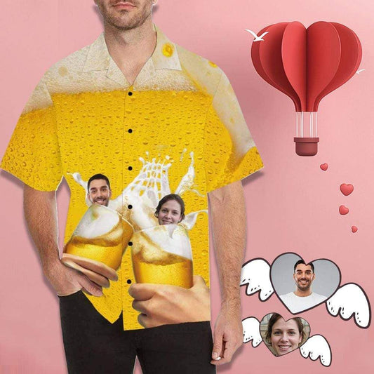 Lánúin Beoir Aghaidh an Chustaim Fir Priontáil Léine Haváís, Bronntanas Léine Haváís, Bronntanas Nollag