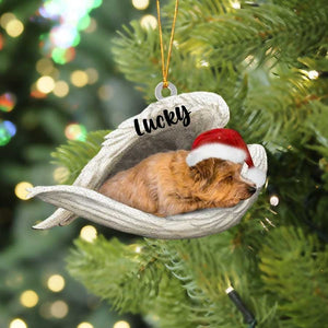 Personalized Norfolk Terrier Sleeping Angel Christmas Flat Acrylic Dog Ornament Memorial Dog Gift,Christmas Decoration