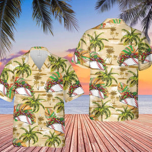 Baseball And Tacos Palm Tree White Hawaiian Shirt, Hawaiian For Gift