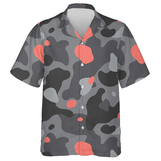 Duaithníocht Pastel Bándearg Agus Liath Arm Míleata Léine Haváís Uigí, Bronntanas Léine Haváíais, Bronntanas Nollag