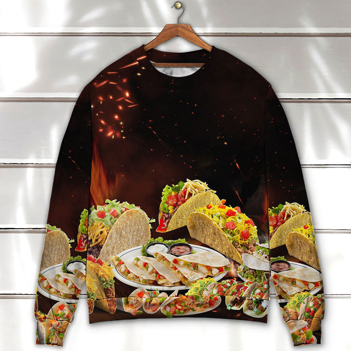 Food Tacos Fast Food Delicious Ugly Christmas Sweater, Christmas Gift, Gift Christmas 2024