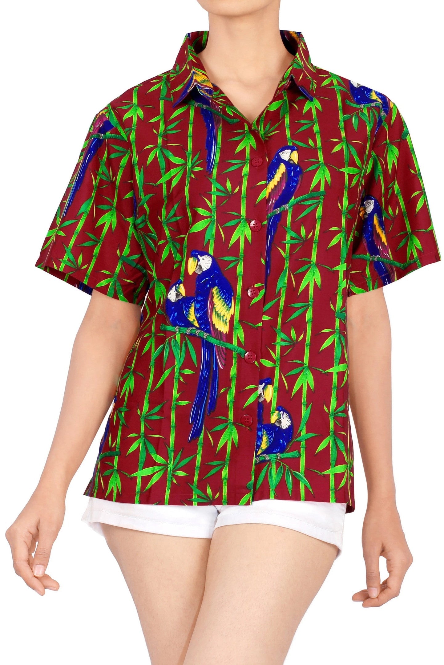 Parrot And Tree On Saddle Brown Design Hawaiian Shirt,Hawaiian Shirt Gift, Christmas Gift