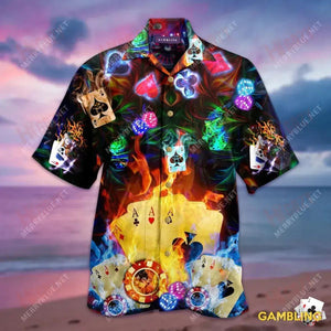 Amazing Gambling Short Sleeve Shirt Ocean Aloha Shirt Tactical Hawaiian Shirt Hawaiian Shirt, Hawaiian Shirt Gift, Christmas Gift