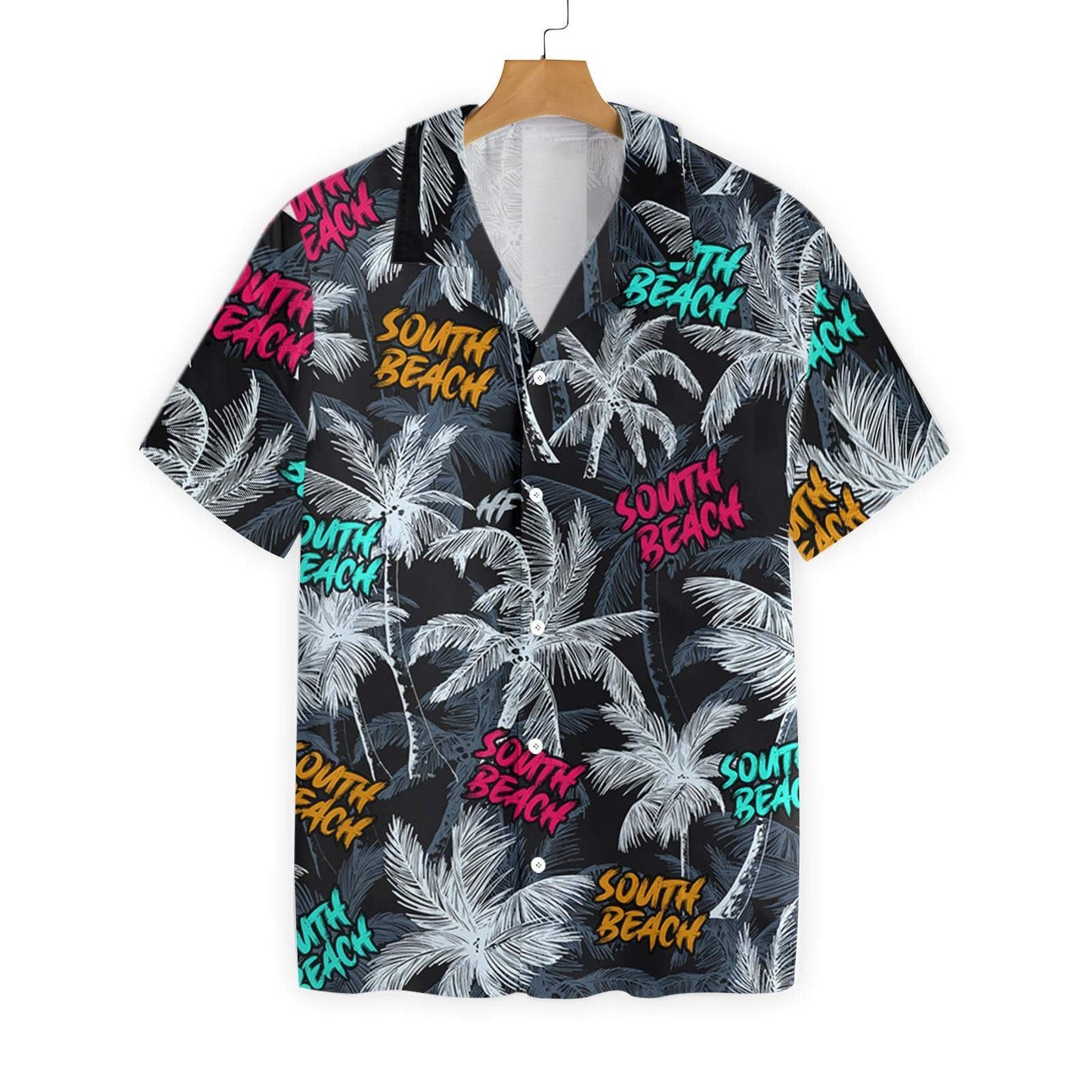 South Beach Coconut Tree Seamless Pattern Hawaiian Shirt,Hawaiian Shirt Gift, Christmas Gift