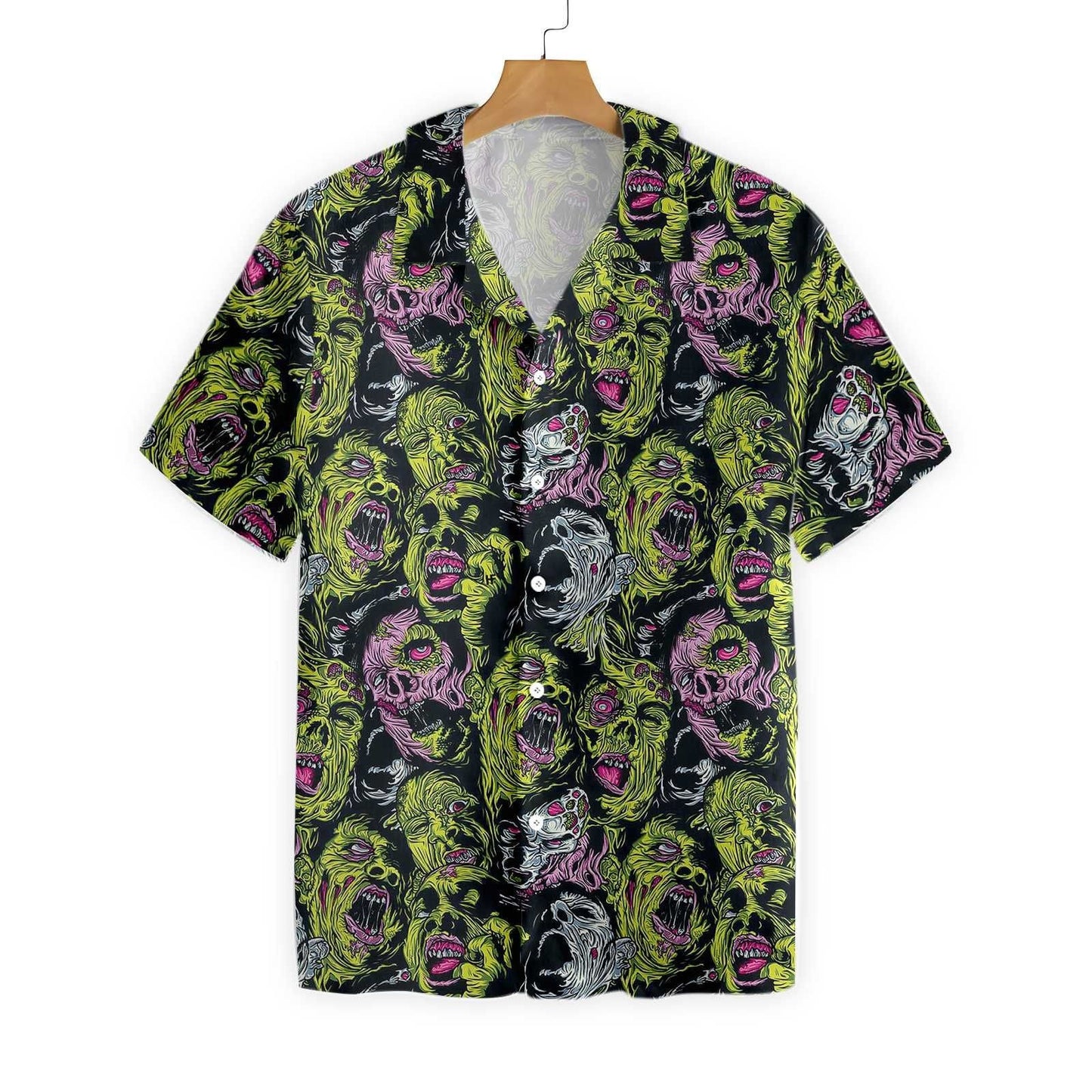 Horror Zombie Head Scream Dramatic Hawaiian Shirt, Hawaiian For Gift