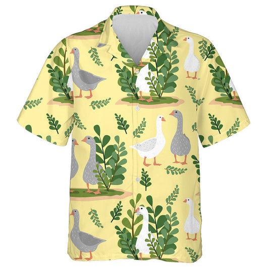 Hand Drawn Cute Duck On The Farm Hawaiian Shirt, Hawaiian Shirt Gift, Christmas Gift