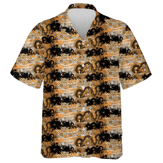 Vintage Chinese Snake Skin And Asian Dragons Hawaiian Shirt, Hawaiian Shirt Gift, Christmas Gift