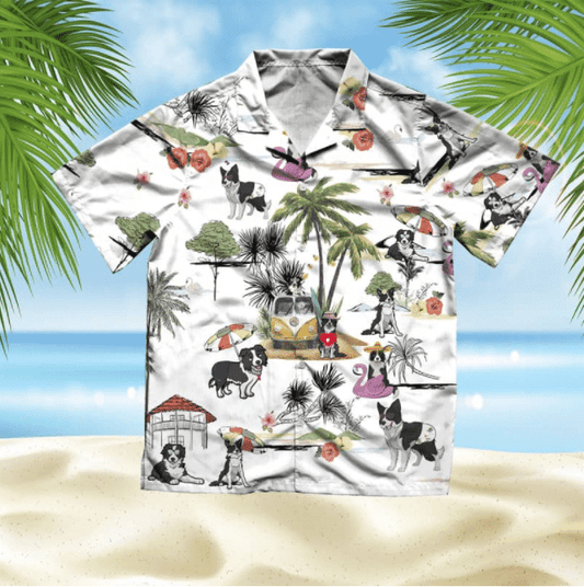 Border Collie Beach Style Pretty Ornamental Hawaiian Shirt,Hawaiian Shirt Gift, Christmas Gift