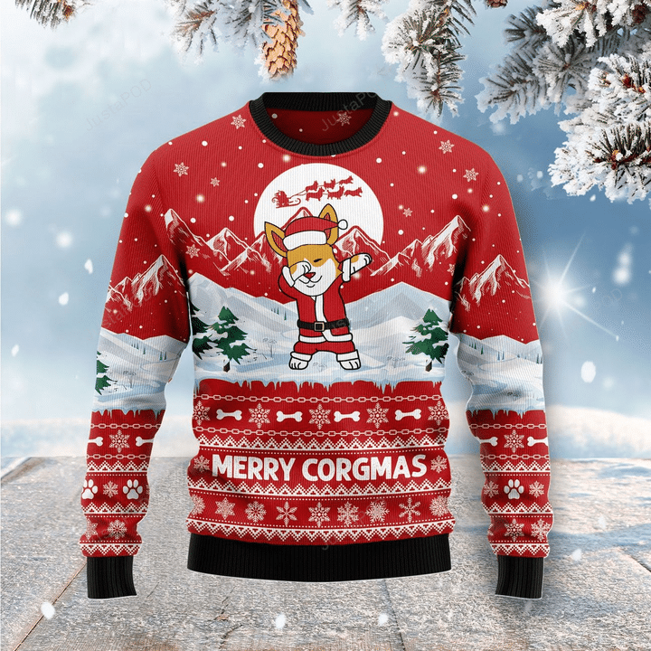 Corgi Dog Merry Xmas Ugly Christmas Sweater, All Over Print Sweatshirt, Christmas Gift, Gift Christmas 2024