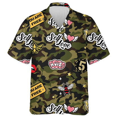 Greamáin Spreagtha Seanré Ar Phatrún Glas Camo Léine Haváís, Bronntanas Léine Haváíais, Bronntanas Nollag