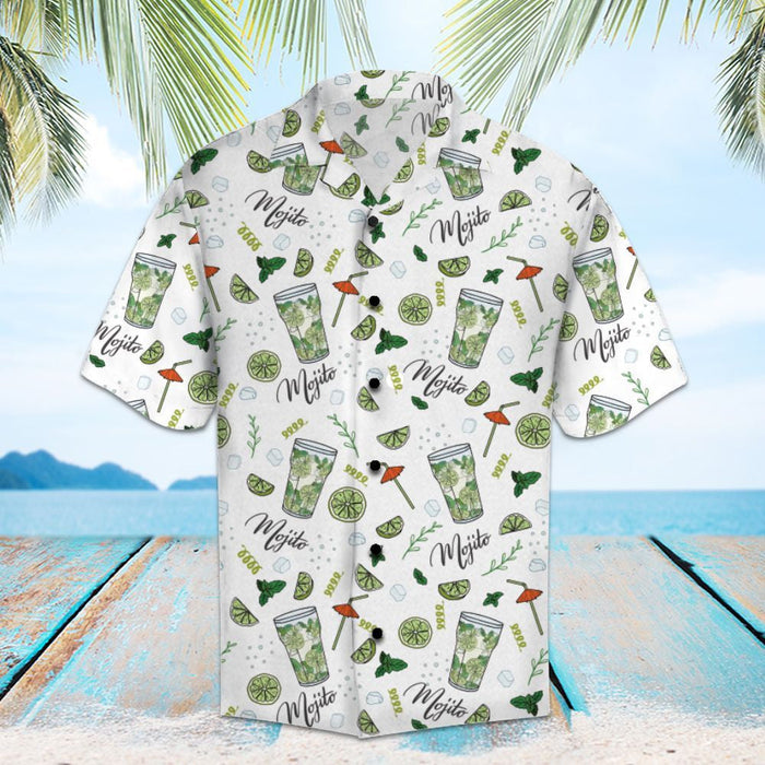 Amazing Mojito Cocktail Lemon Juice Pattern Hawaiian Shirt,Hawaiian Shirt Gift, Christmas Gift