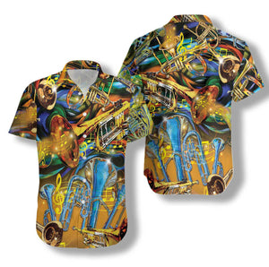 Cool Musical Instrument Saxophone Hawaiian Shirt,Hawaiian Shirt Gift, Christmas Gift
