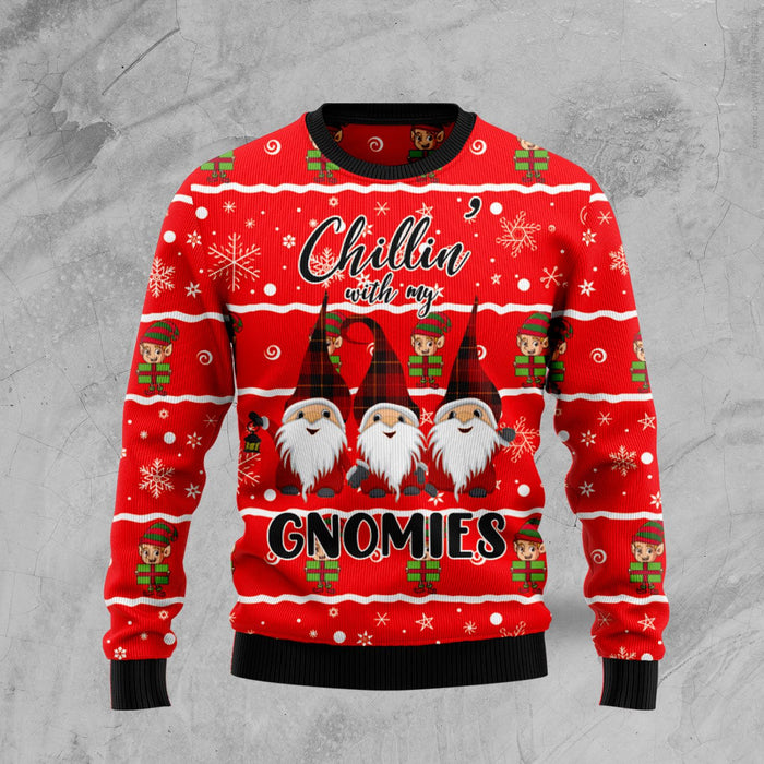 Chillin With My Gnomies Ugly Christmas Sweater, Christmas Ugly Sweater,Christmas Gift,Gift Christmas 2022