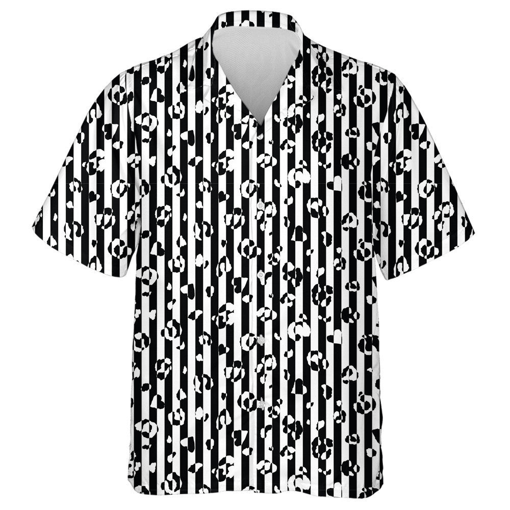 Wild African Stripe Abstract Leopard Skin Hawaiian Shirt, Hwaiian For Gift