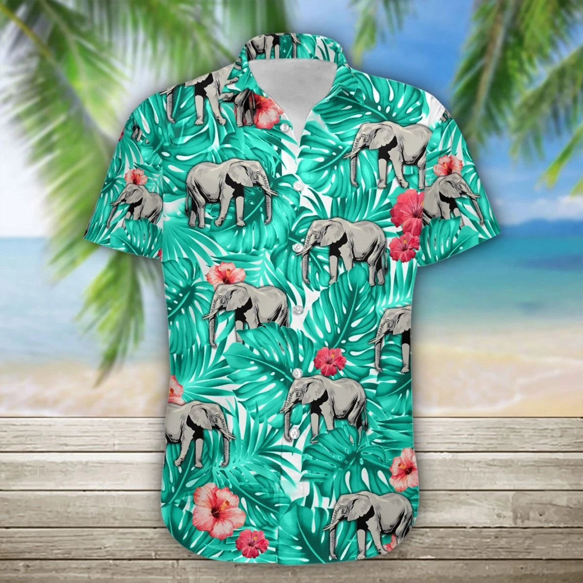 Elephant Awesome Tropical Jungle Design Hawaiian Shirt,Hawaiian Shirt Gift, Christmas Gift