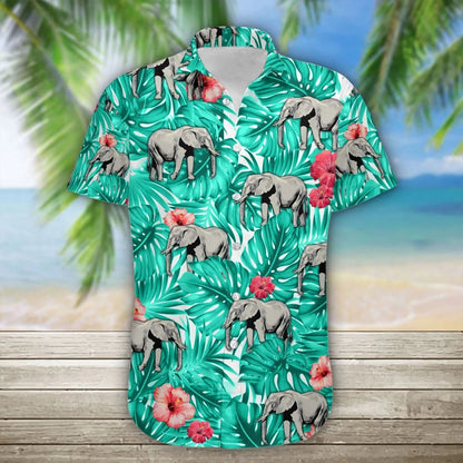 Elephant Awesome Tropical Jungle Design Hawaiian Shirt,Hawaiian Shirt Gift, Christmas Gift