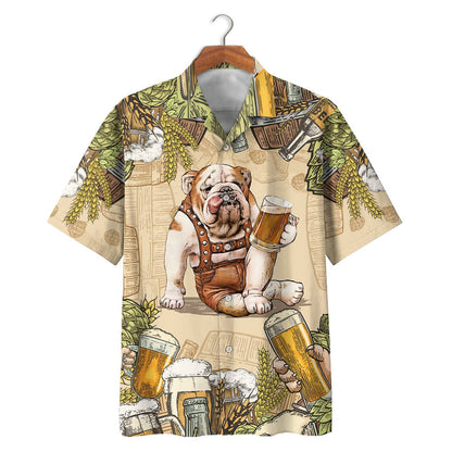 Bulldog Beer Hawaiian Shirt,Hawaiian Shirt Gift, Christmas Gift