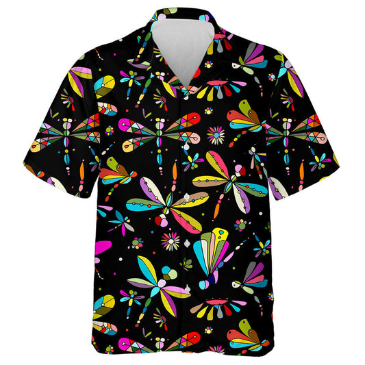 Indian Mosaic Dragonflies Watercolor Vintage Style Hawaiian Shirt, Hawaiian Shirt Gift, Christmas Gift