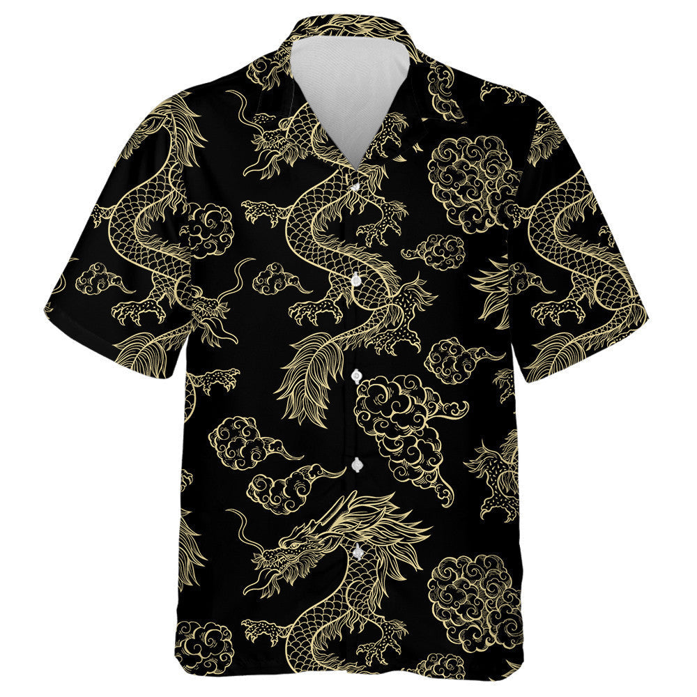 Traditional Chinese Dragon Flying In Clouds Hawaiian Shirt,Hawaiian Shirt Gift, Christmas Gift