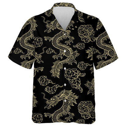 Traditional Chinese Dragon Flying In Clouds Hawaiian Shirt,Hawaiian Shirt Gift, Christmas Gift