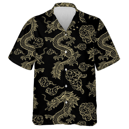 Traditional Chinese Dragon Flying In Clouds Hawaiian Shirt,Hawaiian Shirt Gift, Christmas Gift