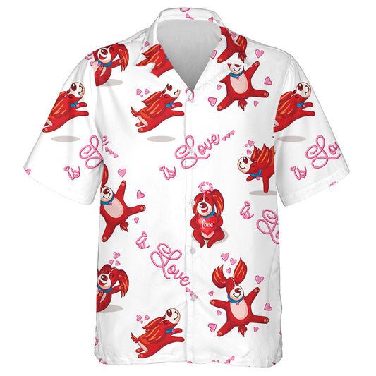 Cúlra Aonair Madra Grámhar Le Croí Léine Haváís, Bronntanas Léine Haváí, Bronntanas Nollag