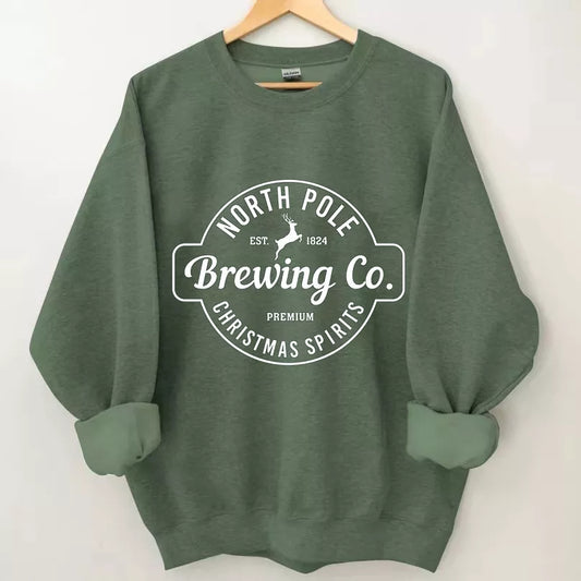 North Pole Brewing Co Sweatshirt, Christmas Shirt, Christmas Sweatshirt Cute, Christmas Winter Sweatshirt