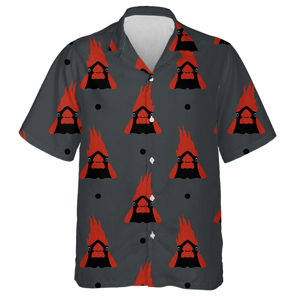 Funny Faces Of Red Cardinal Bird Geometrical Animal Hawaiian Shirt, Hawaiian Shirt Gift, Christmas Gift