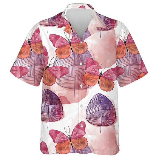 Theme Mystical Butterflies With Watercolor Leaves Hawaiian Shirt,Hawaiian Shirt Gift, Christmas Gift