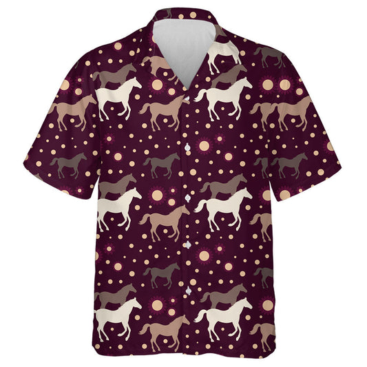 Running Horses With Sun And Flower Hawaiian Shirt,Hawaiian Shirt Gift, Christmas Gift