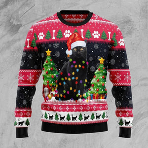 Black Cat Light Ugly Christmas Sweater,Christmas Gift,Gift Christmas 2022