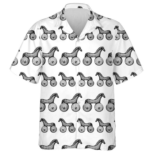 Black And White Toys Trojan Horses Hawaiian Shirt, Hawaiian For Gift