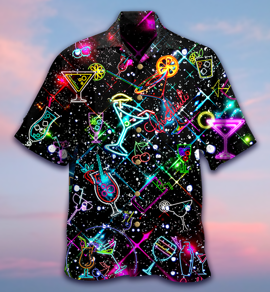 Cocktail Neon Love - Hawaiian Shirt, Hwaiian For Gift