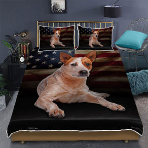 Red Australian Cattle Dog Quilt Bedding Set  Bedroom Set Bedlinen 3D,Bedding Christmas Gift,Bedding Set Christmas