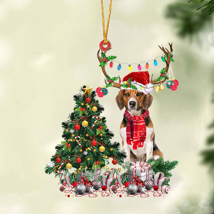 Beagle 2-Christmas Tree Gift Hanging Christmas Plastic Hanging Ornament, Christmas Ornament Gift, Christmas Gift, Christmas Decoration